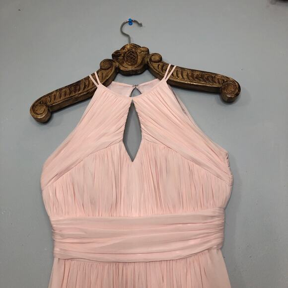 Vivian Diamond Dessy Collection Blush Chiffon Cut Out Maxi Bridesmaid 2906 - Picture 3 of 13